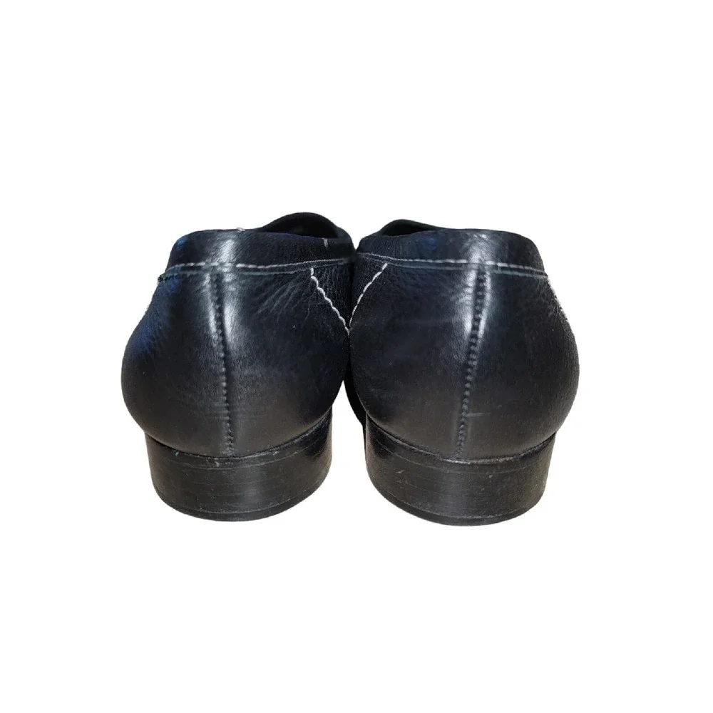 Arturo‎ Chiang Women's 8.5 M Black Pebbled Leather Horse Bit Loafers Flats